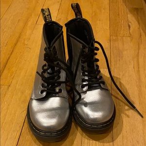 Kids Silver Dr. Martens Size 12 Brand New